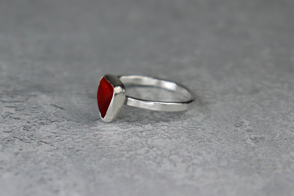 UK Size P Welsh Sea Glass Ring