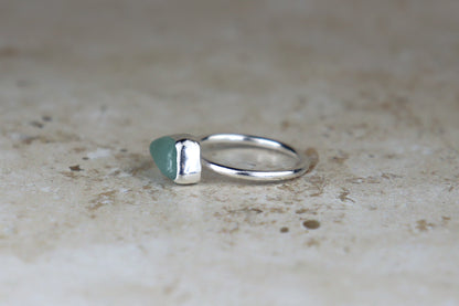 UK Size R Welsh Sea Glass Ring