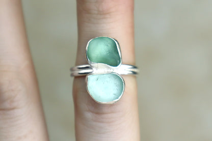 UK Size M Welsh Sea Glass Ring