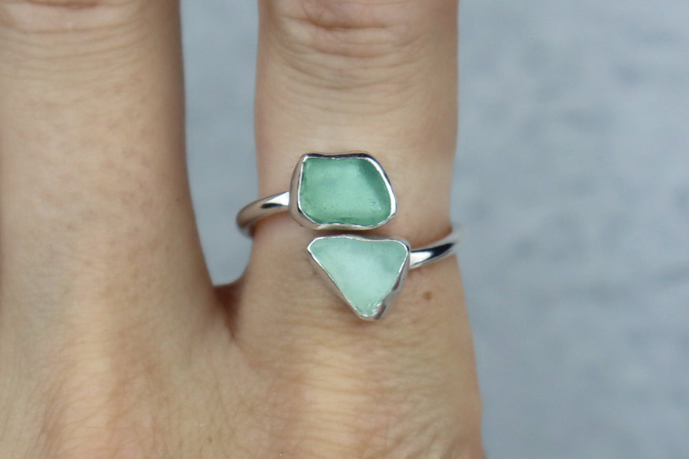 UK Size Q Welsh Sea Glass Ring