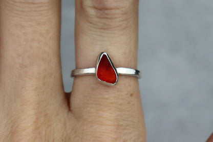 UK Size P Welsh Sea Glass Ring