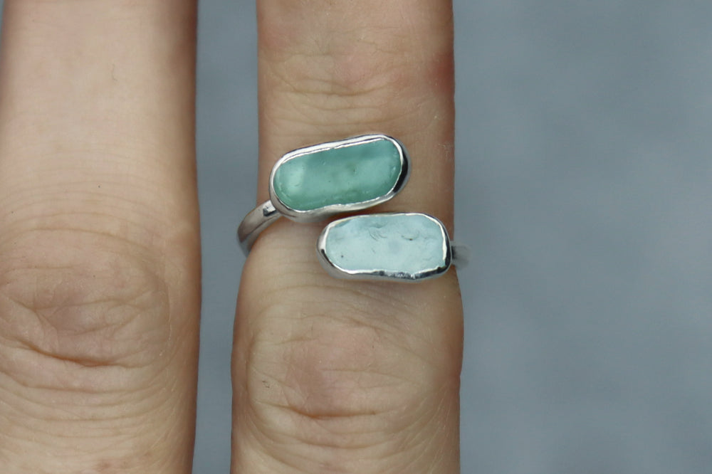 UK Size K/L Welsh Sea Glass Ring