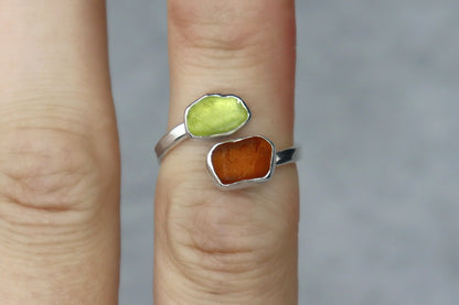 UK Size L Welsh Sea Glass Ring