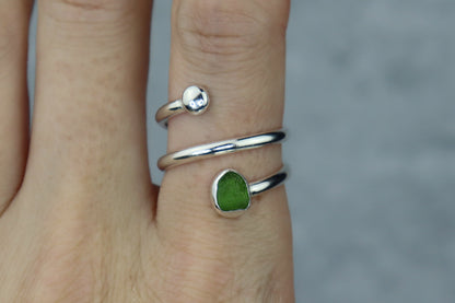 UK Size Q/R Welsh Sea Glass Ring