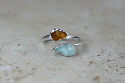 UK Size M Welsh Sea Glass Ring