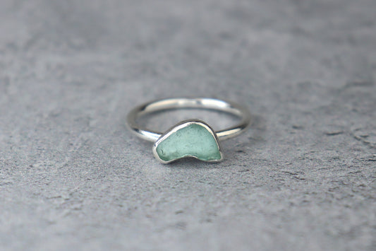 UK Size N Welsh Sea Glass Ring