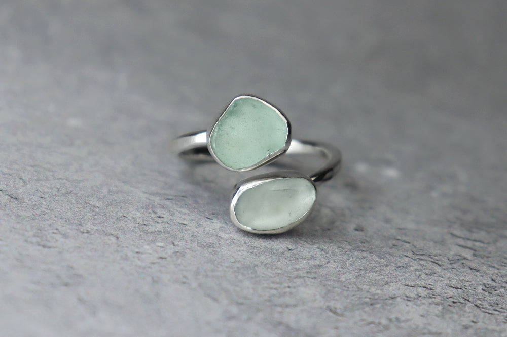 UK Size O/P Welsh Sea Glass Ring