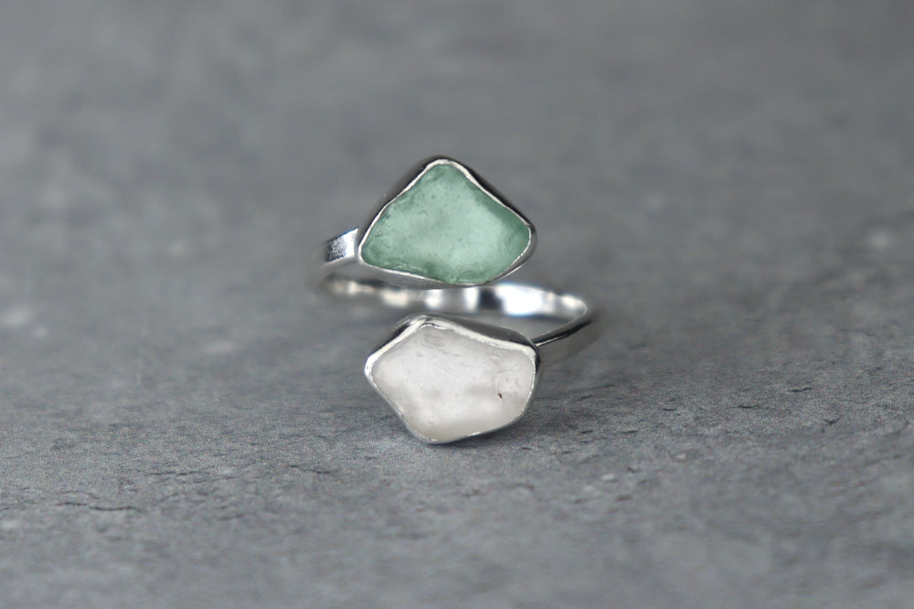 UK Size O Welsh Sea Glass Ring