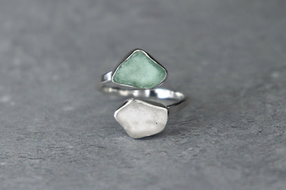 UK Size O Welsh Sea Glass Ring