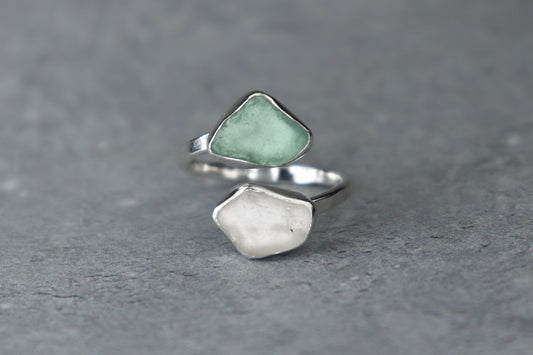 UK Size O Welsh Sea Glass Ring