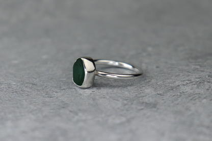 UK Size L Welsh Sea Glass Ring