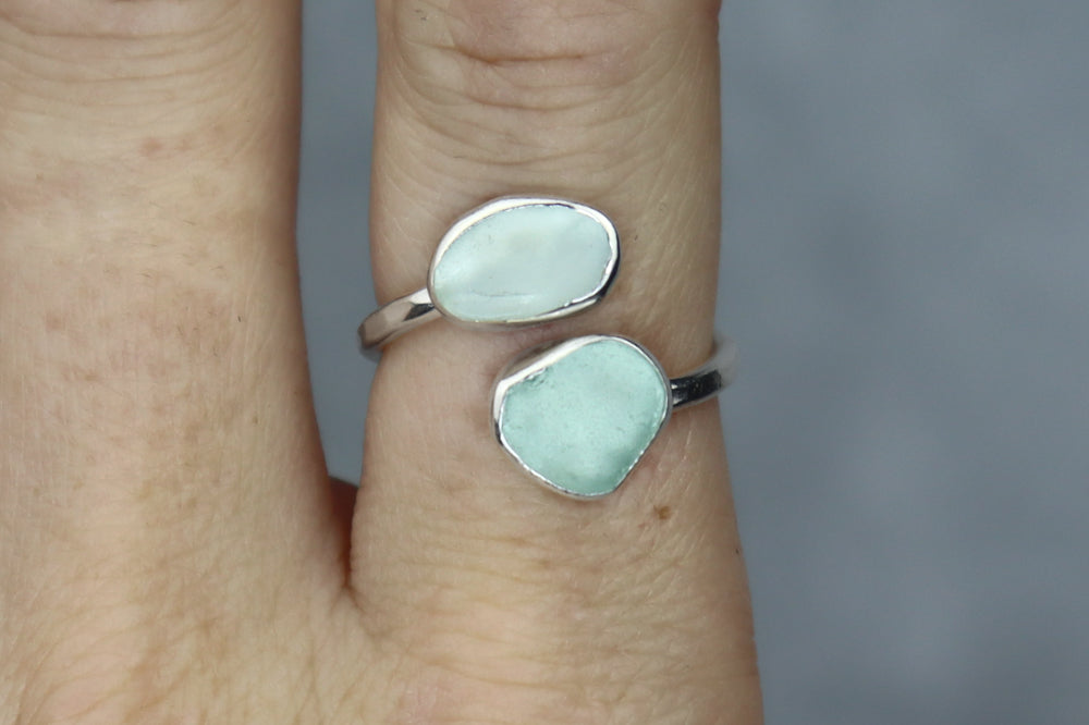 UK Size O/P Welsh Sea Glass Ring