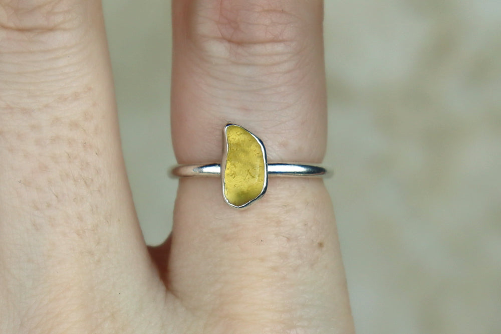 UK Size N Welsh Sea Glass Ring