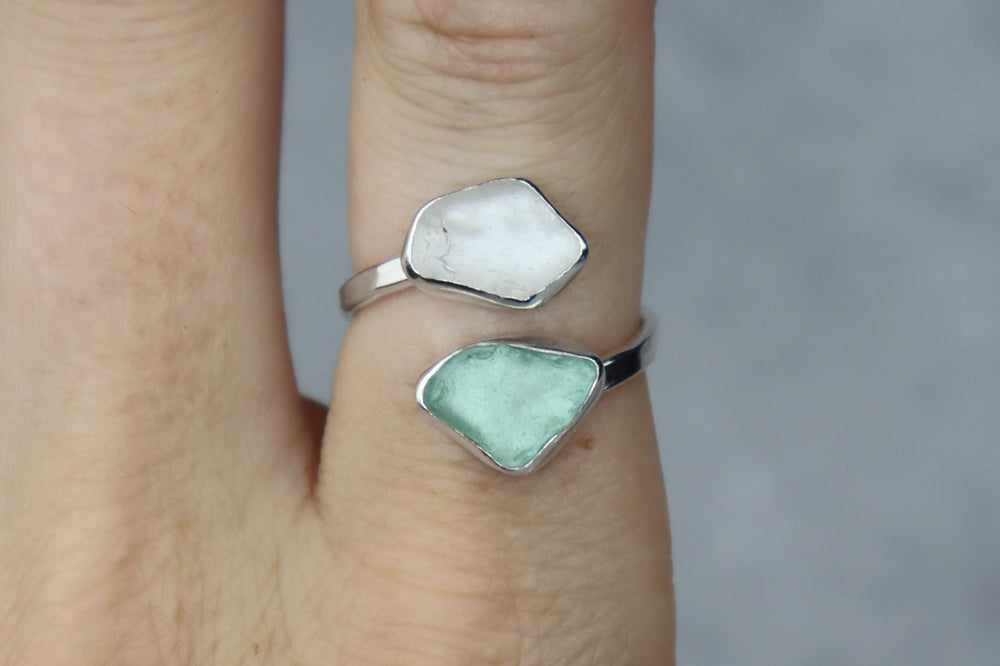 UK Size O Welsh Sea Glass Ring