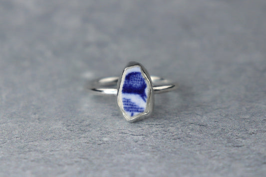 UK Size N Welsh Sea Pottery Ring