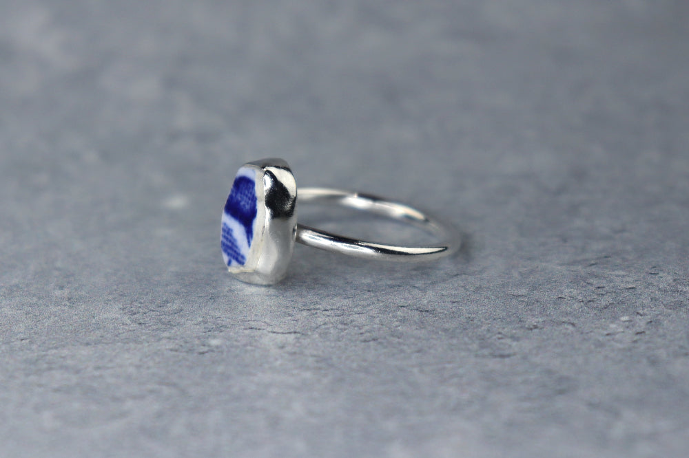 UK Size N Welsh Sea Pottery Ring