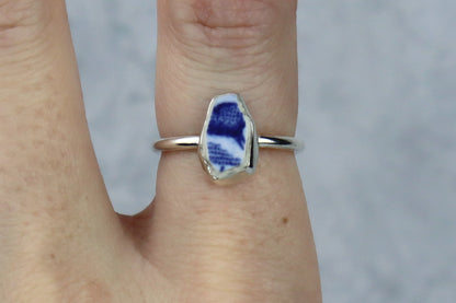 UK Size N Welsh Sea Pottery Ring