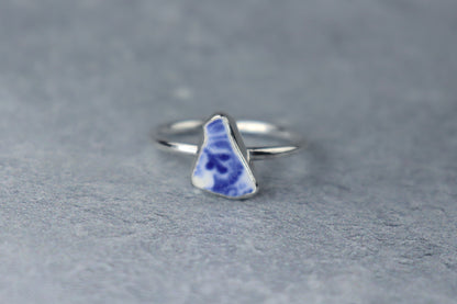 UK Size R Welsh Sea Pottery Ring