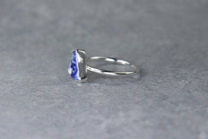 UK Size R Welsh Sea Pottery Ring