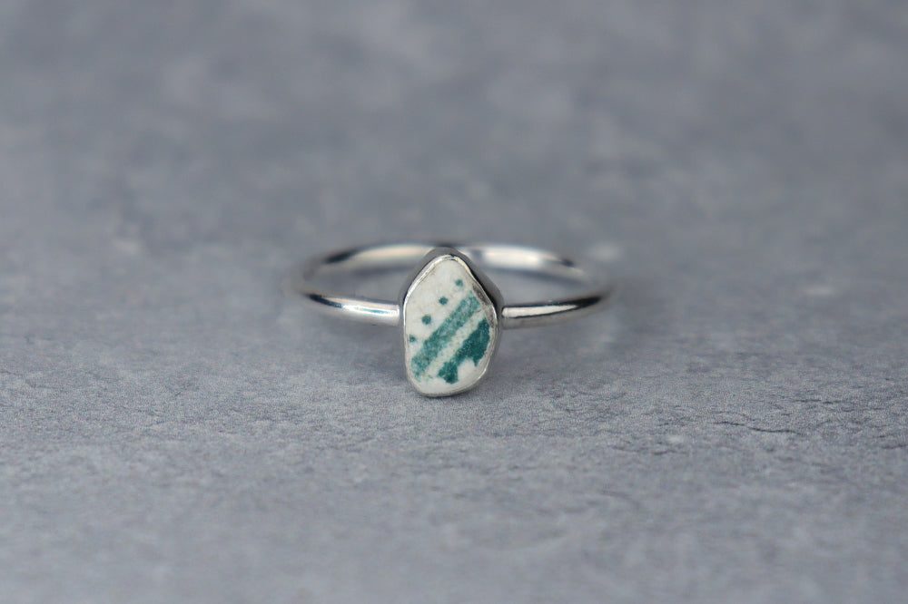 UK Size U Welsh Sea Pottery Ring