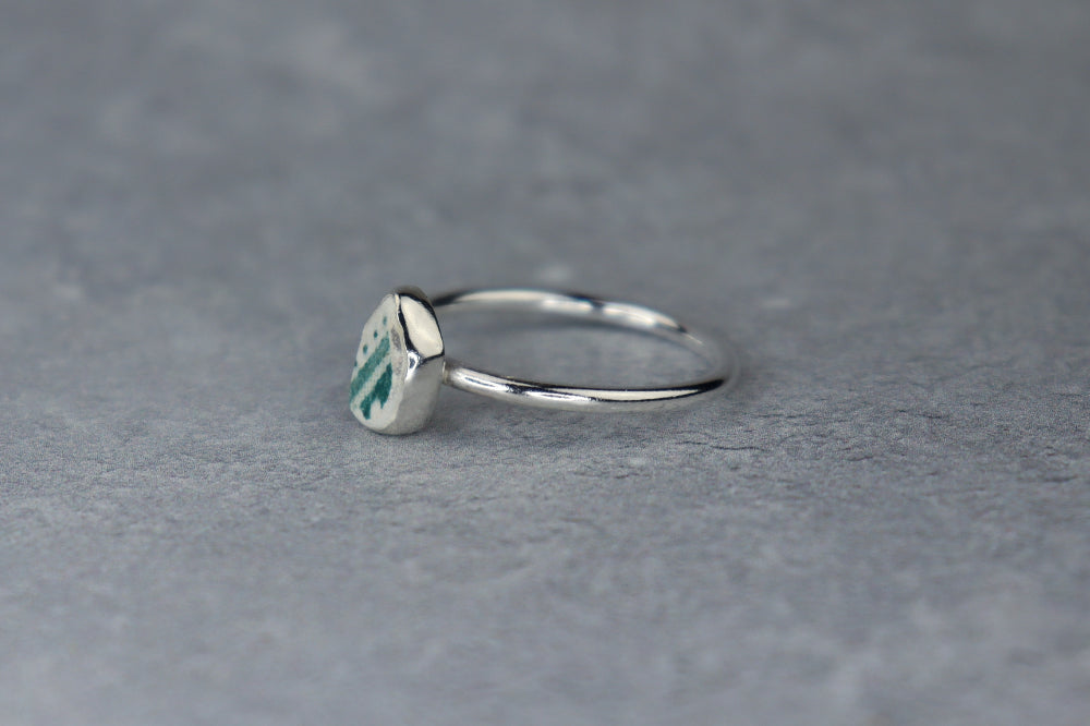 UK Size U Welsh Sea Pottery Ring