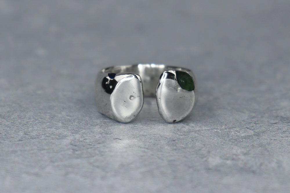 UK Size O Welsh Sea Glass Signet Ring