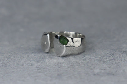 UK Size O Welsh Sea Glass Signet Ring