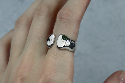 UK Size O Welsh Sea Glass Signet Ring