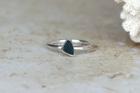 UK Size P Welsh Sea Glass Ring