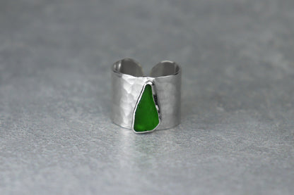 UK Size M Welsh Sea Glass Ring