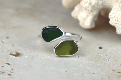 UK Size R Welsh Sea Glass Ring