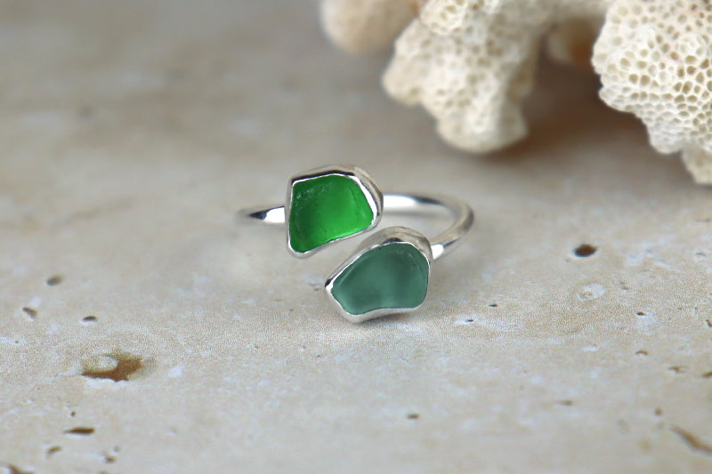 UK Size O/P Welsh Sea Glass Ring