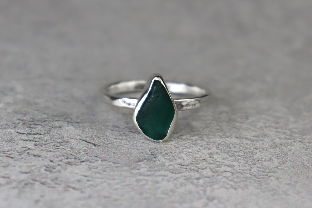 UK Size N Welsh Sea Glass Ring