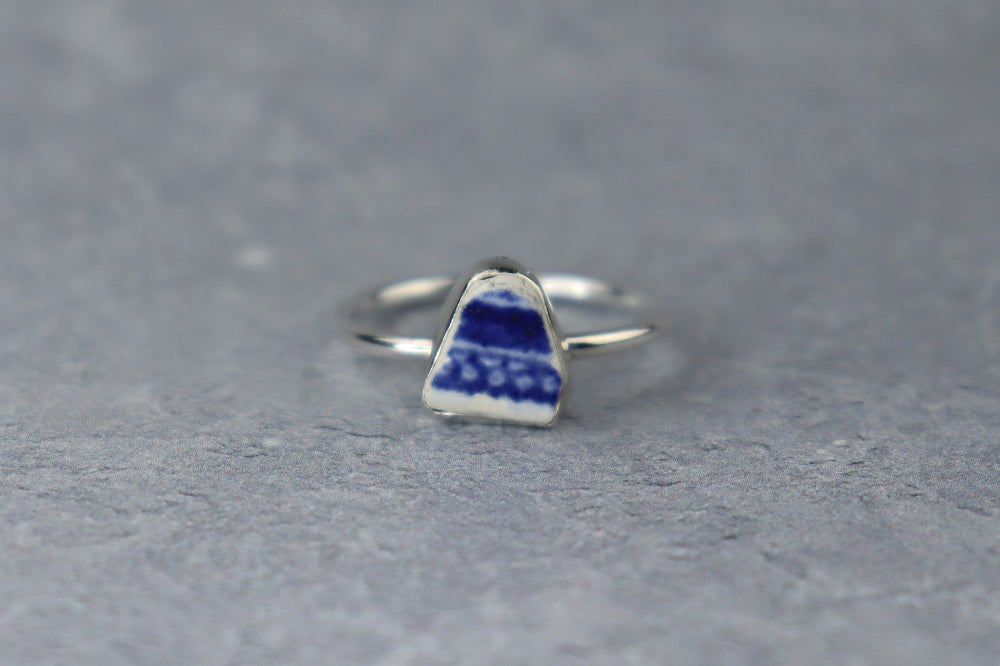 UK Size V Welsh Sea Pottery Ring