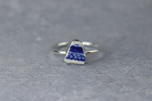 UK Size V Welsh Sea Pottery Ring