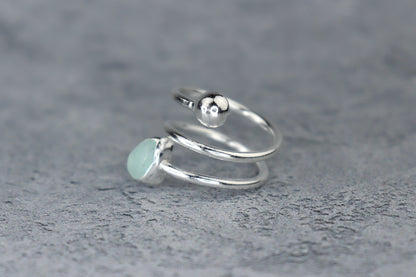 UK Size L/M Welsh Sea Glass Ring