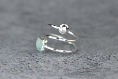 UK Size L/M Welsh Sea Glass Ring