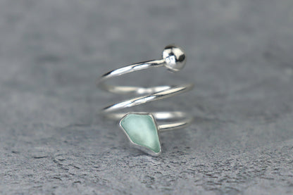 UK Size O/P Welsh Sea Glass Ring