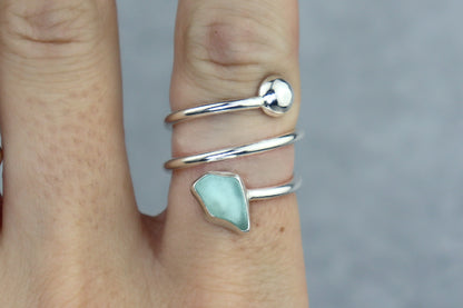 UK Size O/P Welsh Sea Glass Ring