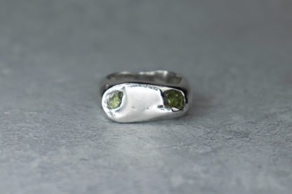 UK Size O Welsh Sea Glass Signet Ring