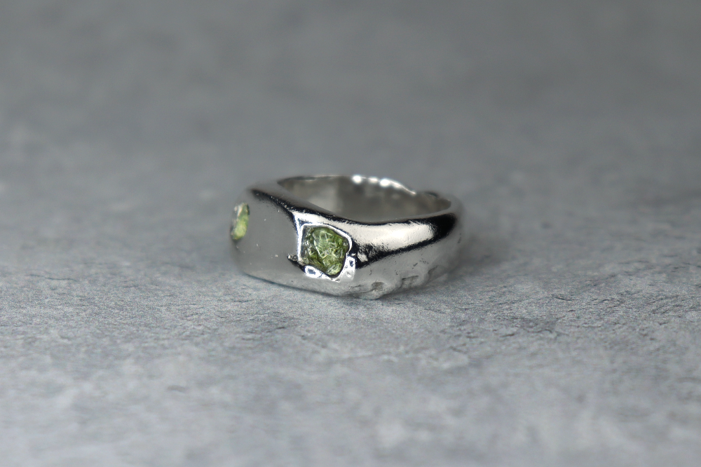 UK Size O Welsh Sea Glass Signet Ring