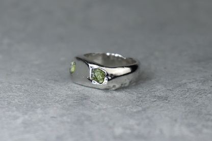 UK Size O Welsh Sea Glass Signet Ring