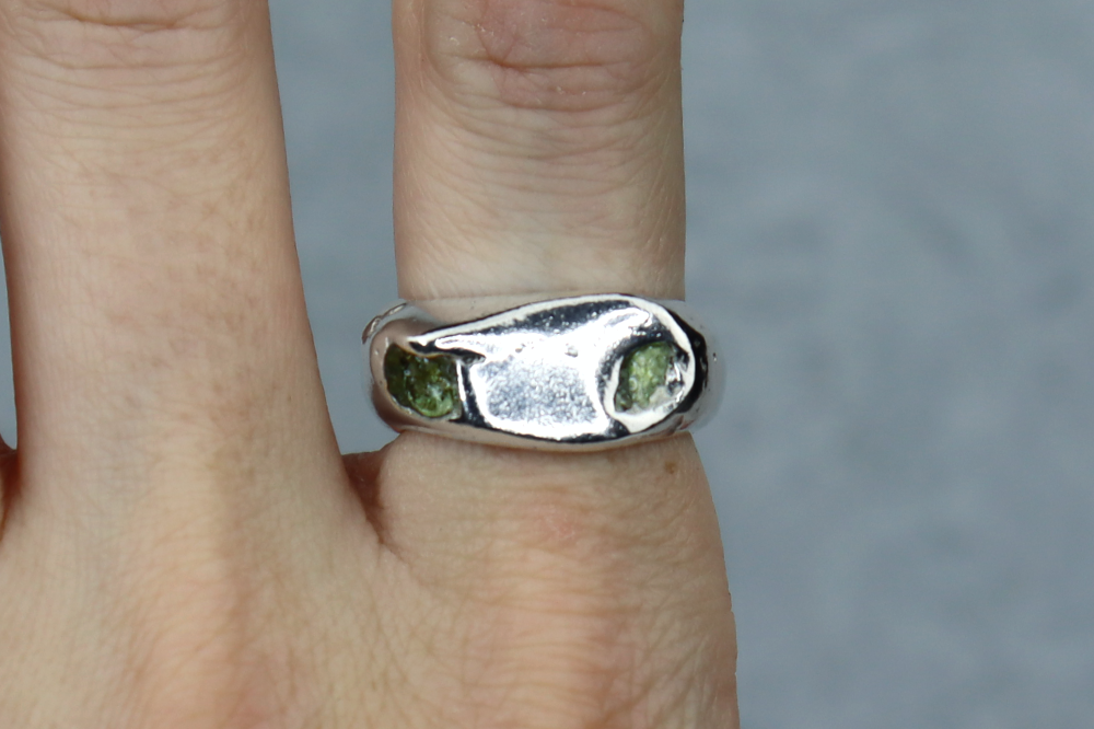 UK Size O Welsh Sea Glass Signet Ring