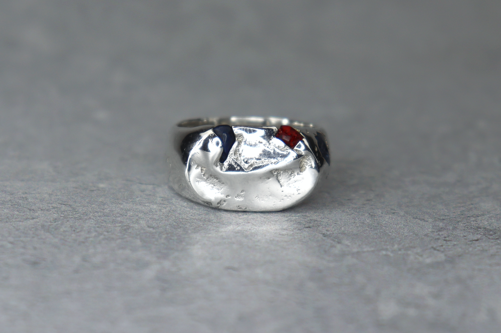 UK Size S Welsh Sea Glass Signet Ring
