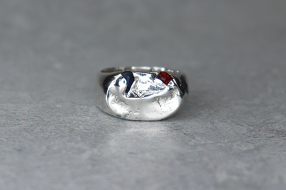 UK Size S Welsh Sea Glass Signet Ring