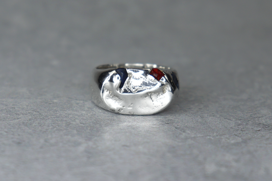 UK Size S Welsh Sea Glass Signet Ring