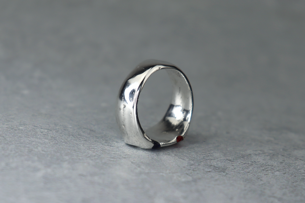 UK Size S Welsh Sea Glass Signet Ring