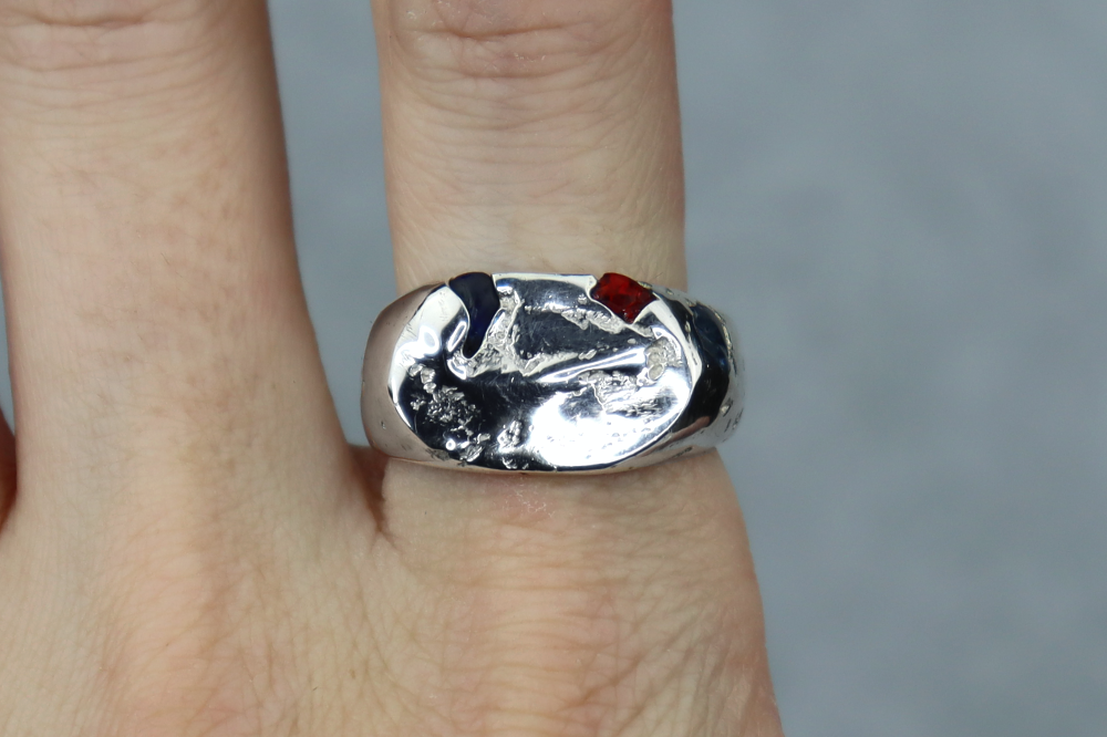 UK Size S Welsh Sea Glass Signet Ring