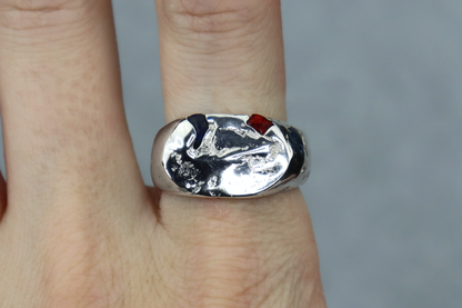 UK Size S Welsh Sea Glass Signet Ring