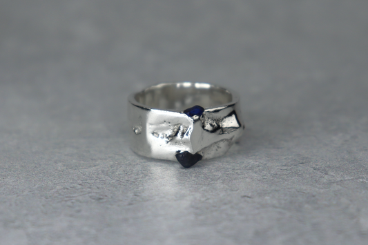 UK Size M/N Welsh Sea Glass Signet Ring